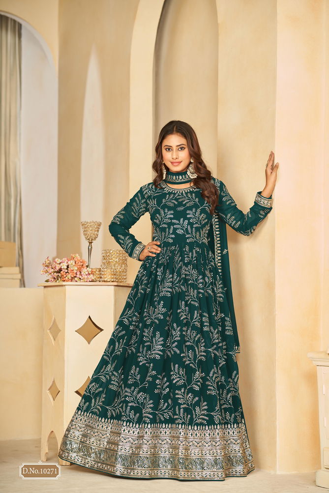 Anjubaa Vol 27 Faux Georgette Wedding Wear Gown With Dupatta Wholesale Shop In Surat